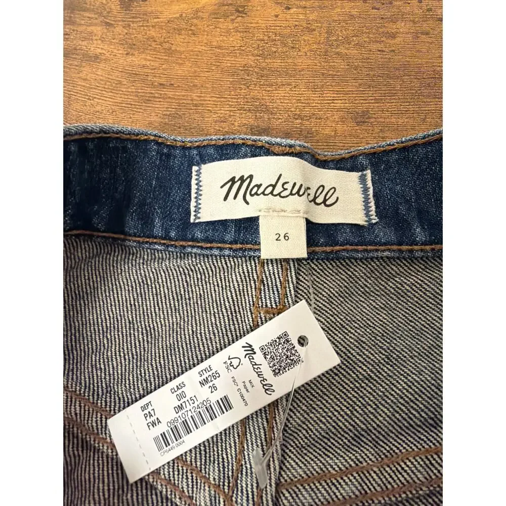 Madewell Baggy Tapered Jeans in Fanwell Wash: Two-Tone Edition Size 26 NWT